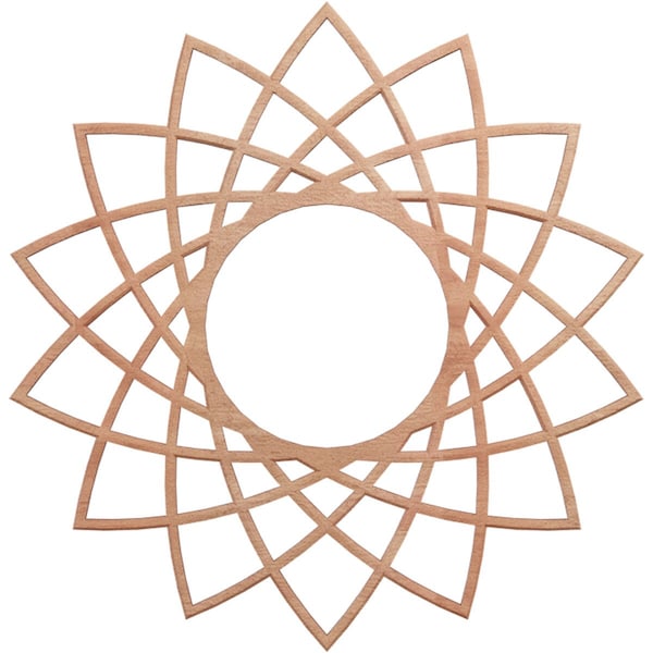 Ekena Millwork Eleanor Wood Fretwork Pierced Ceiling Medallion, Cherry, 16"OD x 6 1/8"ID x 1/4"T CMWP16X16X0250EACH - main